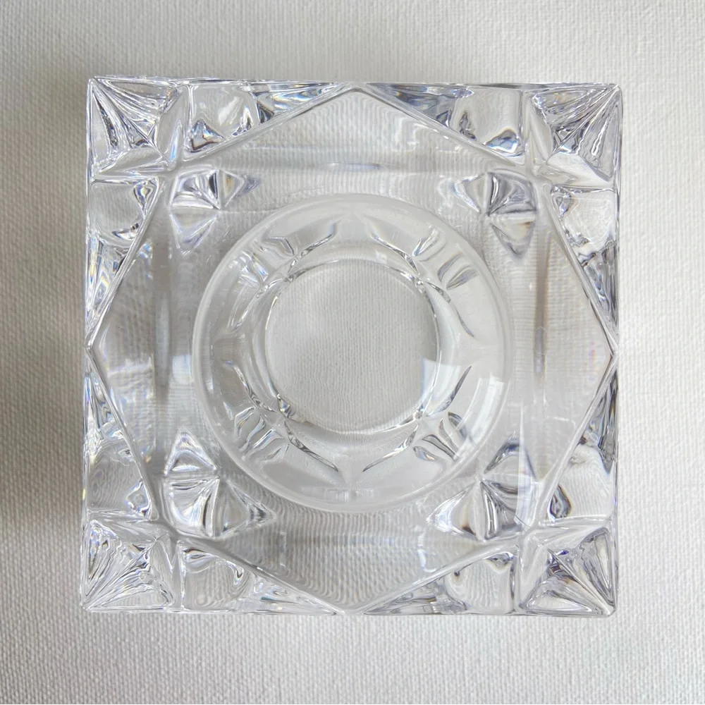 PartyLite Quad Prism lead crystal clear candle holder votive or tealight P0129